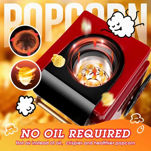 Miniatura 2 de Máquina de palomitas de maíz, kit de máquina de palomitas de maíz de aire caliente, caja de regalo, máquina portátil para hacer palomitas de maíz