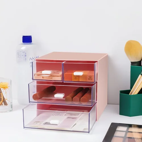 Miniatura 2 de Organizador de escritorio con cajón, organizador de oficina con 4 cajones, caja de almacenamiento de escritorio para escritorio, tocador, oficina