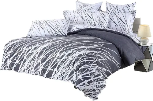 Miniatura 5 de Swanson Beddings - Juego de ropa de cama (100 % algodón), ramas de árbol Funda de edredón, fundas de almohada., Algodón, verde-blanco, gemelo
