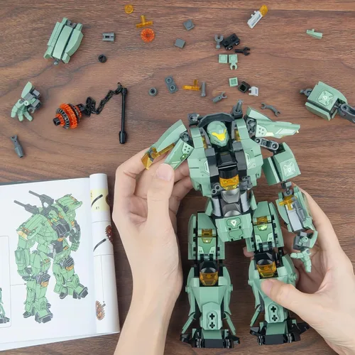 Miniatura 6 de HIGH GODO Conjunto de Bloques de Construcción de Robot Mech Transformable, Destruye Guerrero de la Ciudad Modelo de Acción Mech Kit de Construcción