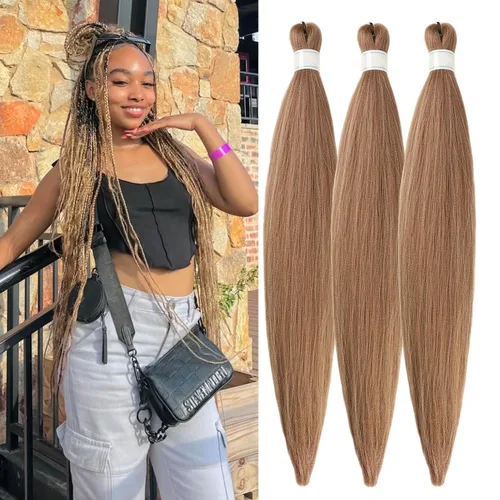 Miniatura 25 de Pelo corto negro trenzado preestirado de 14 pulgadas para trenzas sin nudos, pelo sintético 1B trenzado para trenzas Bob Box