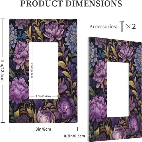 Miniatura 199 de Decorative Outlet Covers Blue Background White Cat Daisy Floral 2-Gang 1-Gang Wall Plate Single Toggle/Rocker Farmhouse Style Light Switch Covers