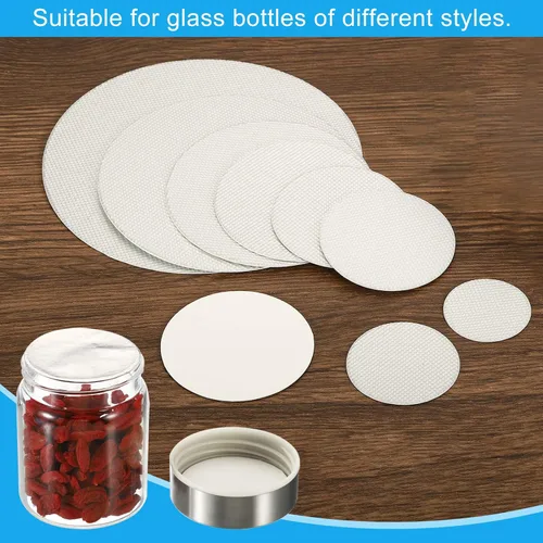 Miniatura 5 de PATIKIL Revestimiento de tapa de papel de aluminio de 3.32 pulgadas, 150 piezas resistentes a la inducción de manipulaciones selladoras térmicas
