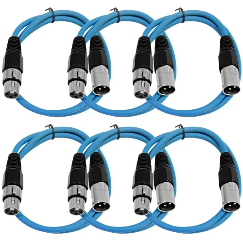 Miniatura 42 de Seismic Audio SAXLX-2Brown-Paquete de 6 cables de conexión XLR de 2 pies marrones - Cables de micrófono - Cables XLR macho a hembra - 2 pies