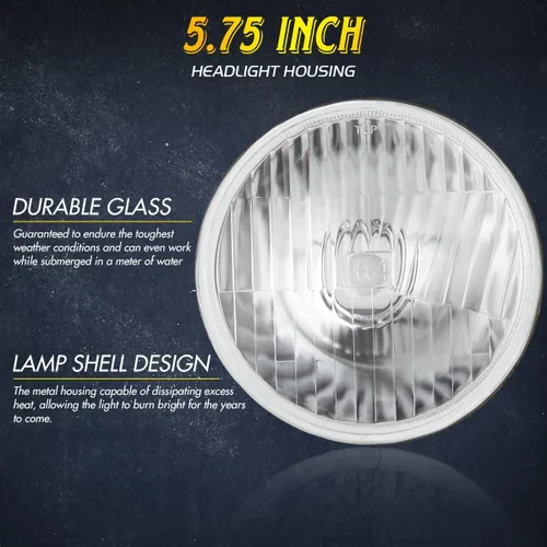 Miniatura 5 de Reemplazo de faros delanteros redondos sellados de 5.75 pulgadas con bombillas LED H4, se adapta a H5001 H5006 H5506 H5010, carcasa de reflector