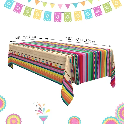 Miniatura 3 de Pancarta de fondo de fotografía con temática mexicana y Cinco de Mayo impreso de plástico para cabina de fotos mexicana, 51 x 86.6 pulgadas