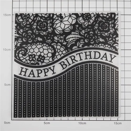 Miniatura 3 de DzIxY Carpetas de plástico en relieve para tarjetas de feliz cumpleaños, suministros de fabricación de tarjetas, plantillas de álbum de recortes 3D