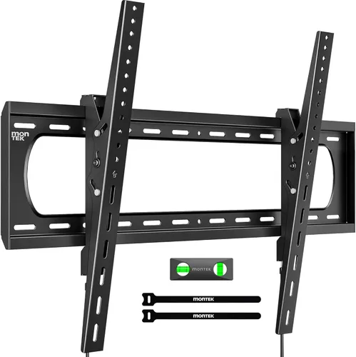 monTEK Soporte de pared para TV con inclinación de alta resistencia para televisores grandes de 60–120” hasta 136 kg, probado 4 veces por seguridad,