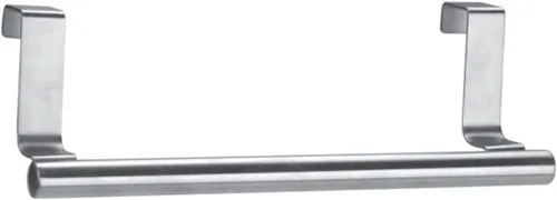 OSALADI Toallero de pared para colocar sobre la puerta, toallero metálico plateado sobre la puerta, toallero de cocina, estante para platos de acero