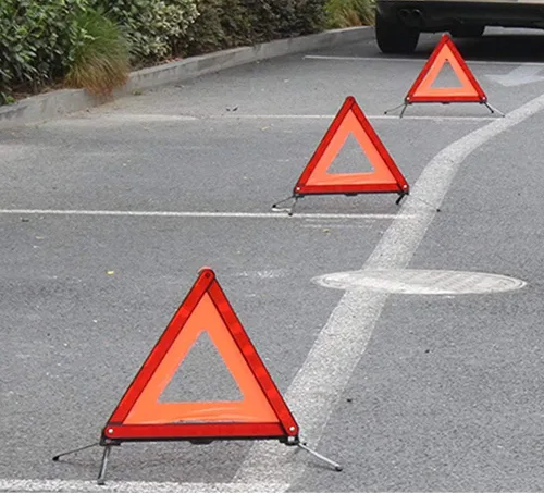 Miniatura 5 de Cartel de Advertencia de Coche Reflectante con Triple Triángulo, Señal de Peligro en Carretera, Tablero de Avería de Emergencia, Kit de Advertencia