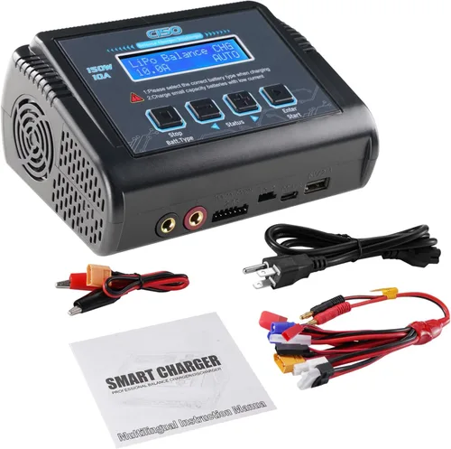 Miniatura 6 de Lipo Cargador de batería, 1-6S cargador de equilibrio descarga 150 W 10 A AC/DC para Li-Po Li-Hv Ion Fe NiMH NiCd Pb Hobby
