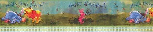 Miniatura 5 de CONCORD WALLCOVERINGS ™ Papel pintado autoadhesivo despegar y pegar, borde de Pooh Bear para habitación de juegos, habitación de bebé, verde azul