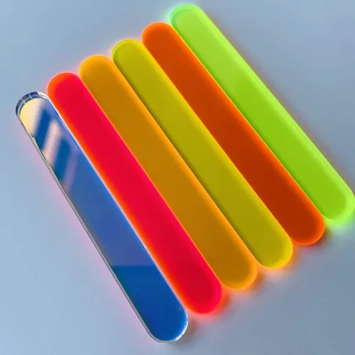 Miniatura 5 de 50 piezas de palitos de paleta acrílica de neón para helados, caramelos, manzanas (verde neón)