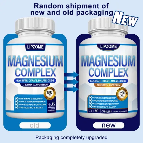 Miniatura 2 de Suplemento Complejo de Magnesio 1200mg - Mezcla avanzada de magnesio 7 en 1 - Glicinato, Citrato, Malato, Taurato, Óxido, Aspartato, Orotato