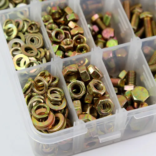 Miniatura 5 de Juego surtido de 860 piezas de pernos métricos de grado 8.8, juego surtido de pernos y tuercas M4 M5 M6, 14 tamaños más comunes, 32.8-131.2 ft