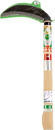 Hoz japonesa (hoja gruesa), hoja de acero de alta calidad (acero azul n.º 2) herramienta de mano para jardinería, deshierbe y agricultura, longitud
