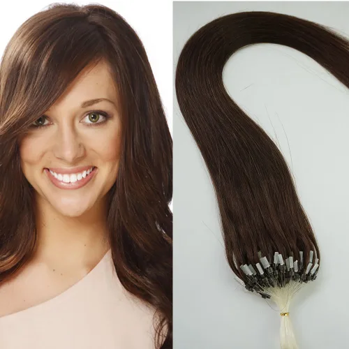 Miniatura 2 de 26" 50 g 100s Micro Anillo Bucle 100% cabello humano Extensiones Natural suave real Belleza recta pelo 100strands de regalo en uno Pack, 1