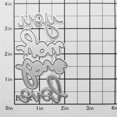 Miniatura 2 de DzIxY Shadow Words Love You - Troqueles de corte de metal para hacer tarjetas, papel de relieve, troquelados, plantillas para máquina de álbumes de 9