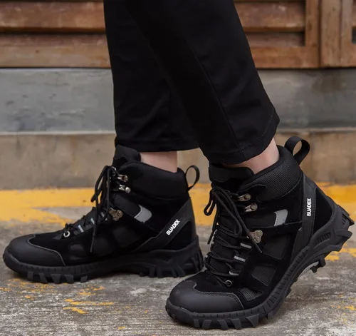 Miniatura 6 de SUADEX Botas con punta de acero para hombres y mujeres, botas de trabajo antideslizantes, botas de seguridad con punta compuesta