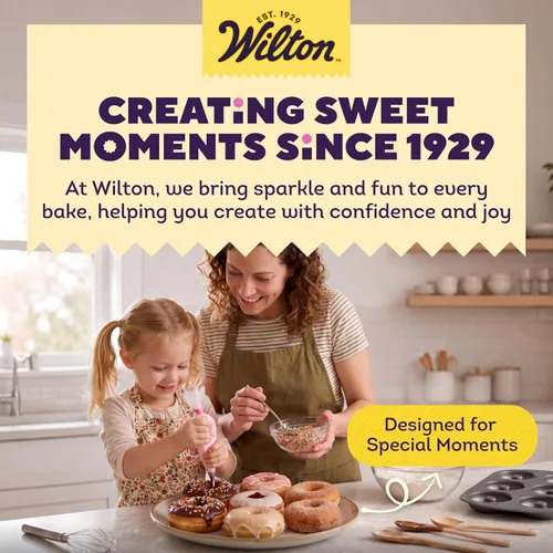 Miniatura 10 de Wilton Gold - Juego de 2 piezas de moldes para donas antiadherentes, Juego de utencilios de repostería de acero inoxidable, Fabricado sin PFAS, El