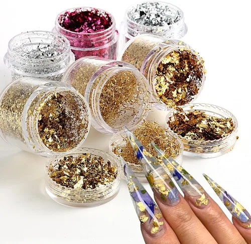 Miniatura 34 de Polvo de uñas cromado, efecto espejo, polvo metálico, 6 colores, bronce, marrón, negro, oro rosa, holográfico, purpurina cromada, pigmento en polvo