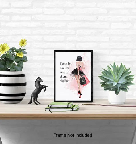 Miniatura 5 de Arte de pared con cita – Decoración de pared glamorosa – Diseño de moda de lujo para habitación o decoración del hogar – Regalo de alta costura