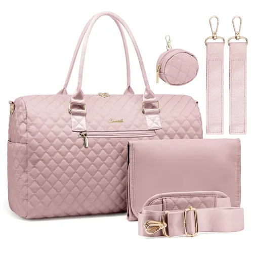 Miniatura 18 de LOVEVOOK - Bolso de pañales con estuche para chupete y cambiador, bolso grande de maternidad para hospital y viajes de fin de semana, bolso