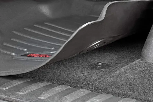 Miniatura 3 de Rough Country Alfombrillas para todo tipo de clima para Nissan Titan Crew Cab (2004-2015), antideslizante, impermeable, flexible, juego delantero