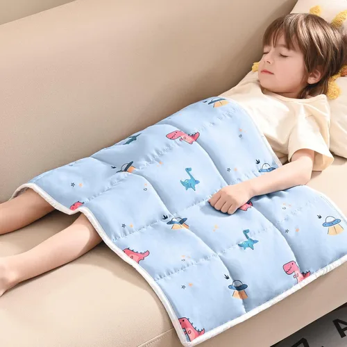 Miniatura 71 de anfie - Manta con peso para niños (40 x 60 pulgadas, 7 lb), manta refrescante para dormir, tamaño de manta ligera, transpirable, con cuentas de Gris