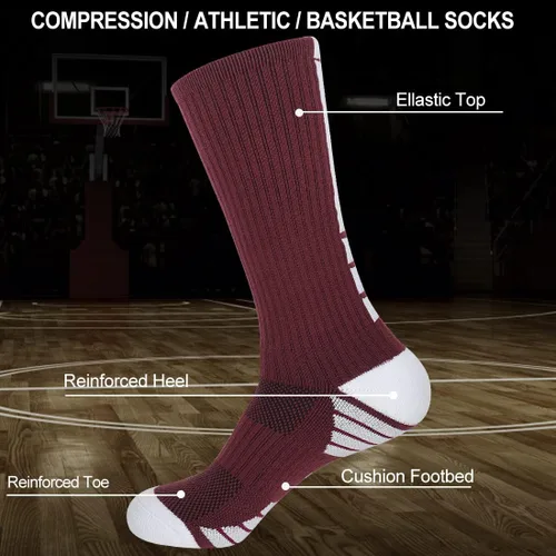 Miniatura 3 de Calcetines de baloncesto para hombre, 24 pares, calcetines deportivos acolchados a media pantorrilla para hombres, mujeres, niños y niñas