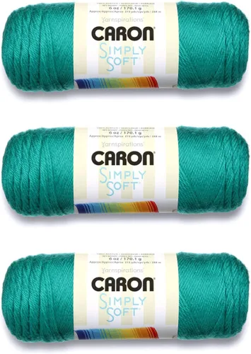 Miniatura 44 de Caron Simply Soft - Hilo verde militar, paquete de 3 unidades de 6.00 oz/6 onzas, 100% acrílico, peinado #4 (mediano), 315 yardas, tejido/ganchillo