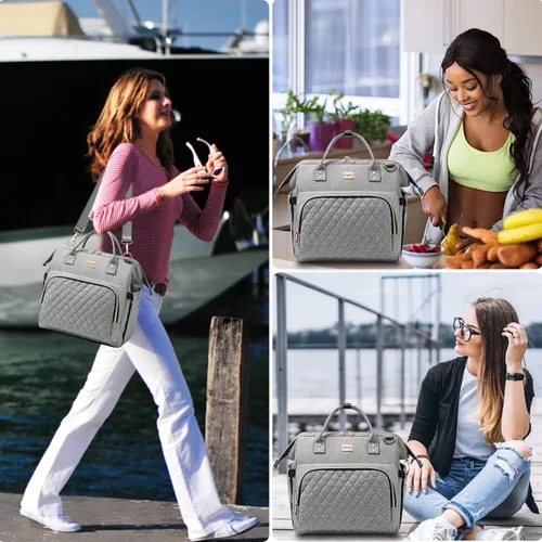 Miniatura 4 de Artelaris Bolsa de almuerzo aislada para mujeres y hombres, lonchera grande reutilizable, bolsas tipo tote refrigeradoras a prueba de fugas