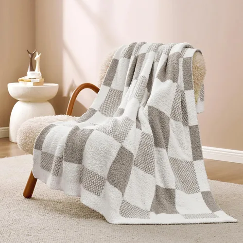 Miniatura 10 de Snuggle Sac - Manta a cuadros, manta roja para sofá, manta de microfibra de franela buffalo a cuadros, mullida, cálida, acogedora, suave, manta