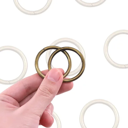 Miniatura 5 de Swpeet 60 anillos de metal multiusos de bronce resistentes de 5/4 de pulgada a 1.260 in para bolsas de hardware, anillos de mano, accesorios