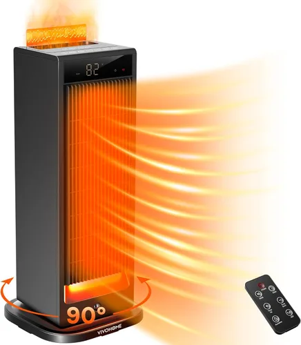 VIVOHOME Calentador de espacio con humidificador, calentador eléctrico para uso en interiores, calentador de cerámica silencioso de 1500 W con