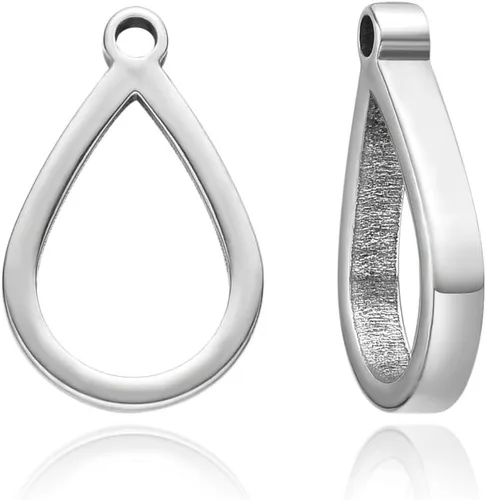 Miniatura 8 de 5 piezas Adabele de acero inoxidable de grado 304 quirúrgico resistente con parte trasera abierta de 0.787 in en forma de corazón, molde de bisel