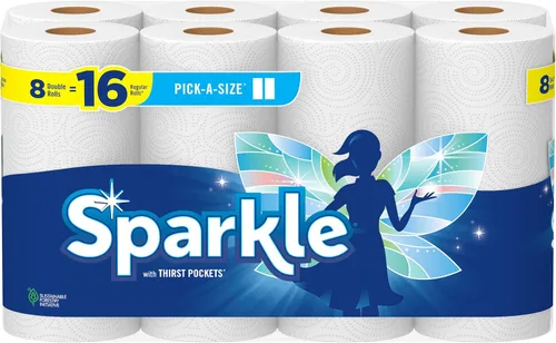 Miniatura 16 de Toallas de papel Sparkle, tamaño a elección, 24 rollos dobles (total de 2,640 hojas) - Toallas resistentes de 2 capas para limpieza de cocina