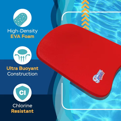 Miniatura 3 de Sunlite Sports Tabla de Patadas para Natación - Talla Única para Todos - Una Gran Ayuda de Entrenamiento para Niños y Adultos 9.2) Junior Red