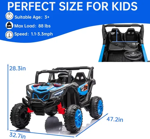 Miniatura 2 de Auto de paseo para niños, juguetes de paseo de 24 voltios, juguete eléctrico para niños a partir de 3 años, 24 V, funciona con batería de 24 V, UTV