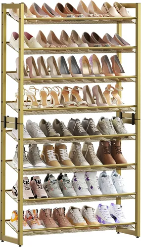Miniatura 15 de SONGMICS ULMR03A organizador de zapatos con 3 estantes de metal apilables en dos posiciones (plano e inclinado) para armario, habitación o entrada