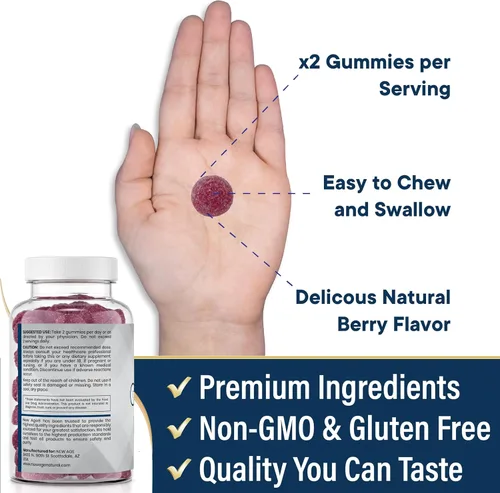 Miniatura 5 de NEW AGE Gomitas de zinc - Suplemento de zinc de 50 mg, suplemento inmunológico, antioxidante, sin OMG (60 unidades (paquete de 1))