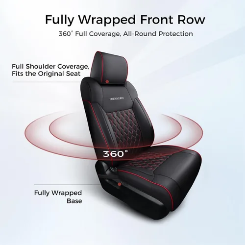 Miniatura 8 de Huidasource - Juego completo de fundas de asiento para Dodge Ram, fundas impermeables de cuero para camioneta pickup, con cobertura total, protector