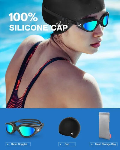 Miniatura 2 de ZIONOR Gafas de natación para adultos, G1 Air con protección UV antivaho y a prueba de fugas, ajuste cómodo para adultos, hombres y mujeres, incluye