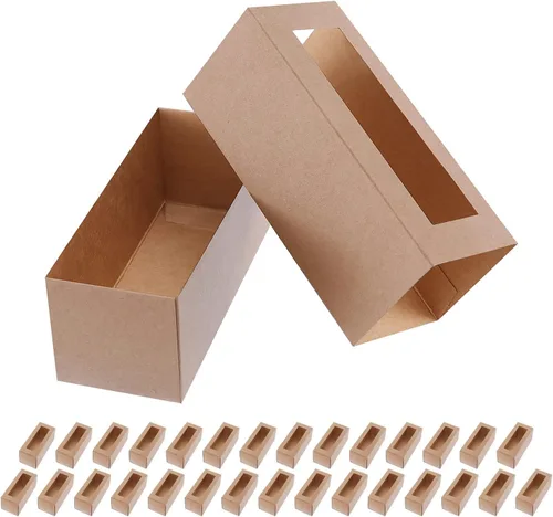 Miniatura 7 de 30 cajas de macarons para 4 o 5 macarons, cajas de regalo doradas para macarons, cajas de dulces, caja de macarons con ventana transparente
