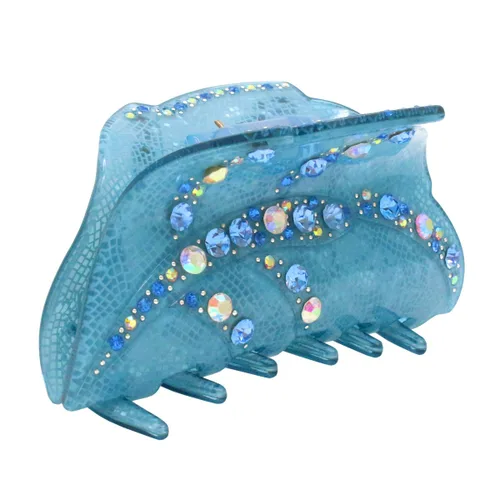Fashion & Lifestyle Pinza para el cabello para mujeres y niñas, grande, pinza bastante fuerte, pasador antideslizante, agarre hacia arriba, Azul