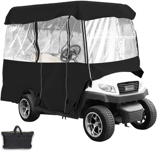Miniatura 11 de Happybuy Golf Cart Enclosure, 4-Person Golf Cart Cover, 4-Sided Fairway Deluxe, 300D Waterproof Driving Enclosure with Transparent Windows, Fit for