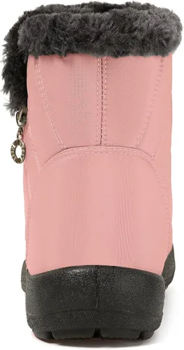 Miniatura 18 de Eagsouni Botas de nieve para mujer, botines de invierno para mujer, con forro de piel cálida, botines gruesos con cremallera, zapatos planos