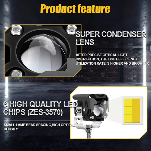 Miniatura 2 de Luces LED para cápsulas, luces LED todoterreno de 60 W, 6000 lm, ámbar/amarillo, blanco, de doble color, antiniebla, luces de trabajo auxiliares