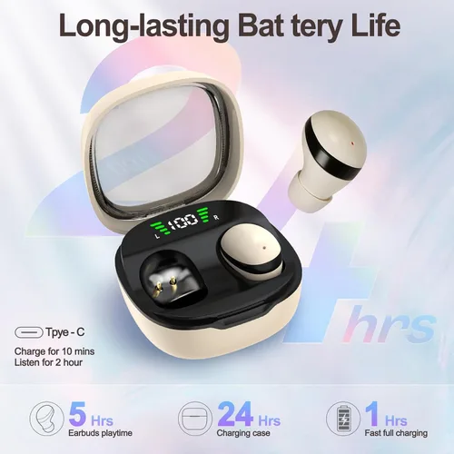 Miniatura 5 de Sleep Earbuds Wireless Bluetooth, Invisible Mini Hidden Headphones for Side Sleepers, Small Earbuds for Sleep Work Exercise (Nude)
