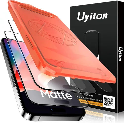 Miniatura 9 de Uyiton Protector de pantalla de privacidad para iPhone 16 Pro Max, [fácil de instalar] [cero burbujas] de cobertura completa inastillable